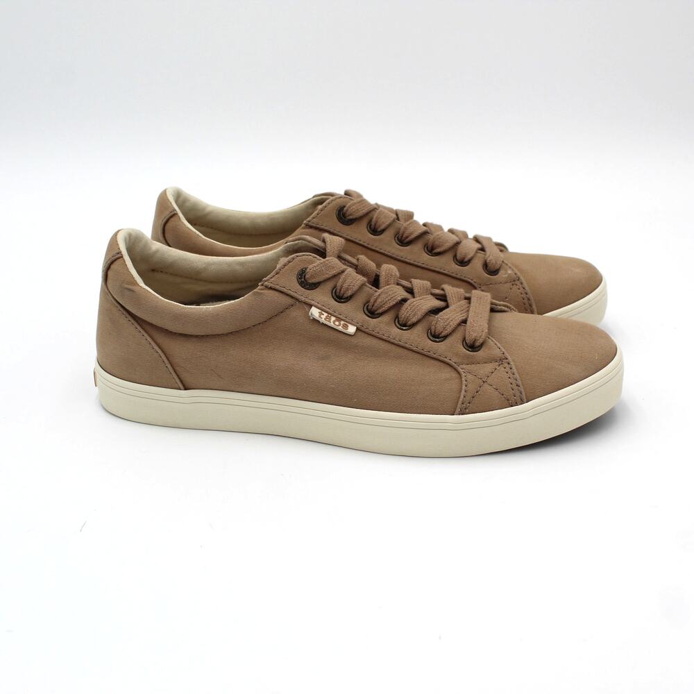 Taos Starsky Sneaker Mens 10 Brown Canvas Lace Up Comfort Casual Shoe Minimalist